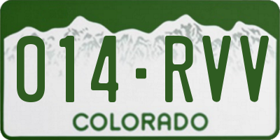 CO license plate 014RVV