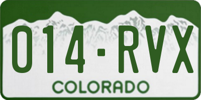CO license plate 014RVX