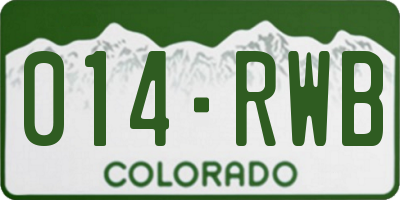 CO license plate 014RWB