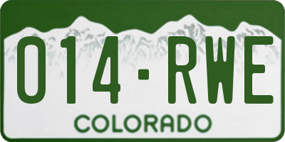 CO license plate 014RWE