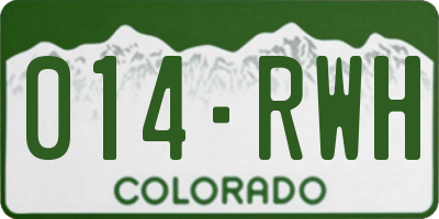 CO license plate 014RWH