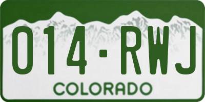 CO license plate 014RWJ