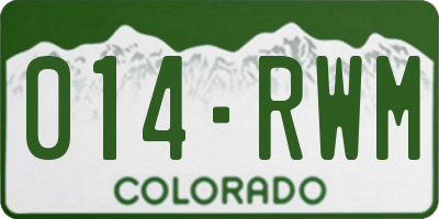 CO license plate 014RWM