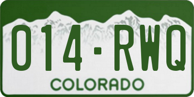 CO license plate 014RWQ