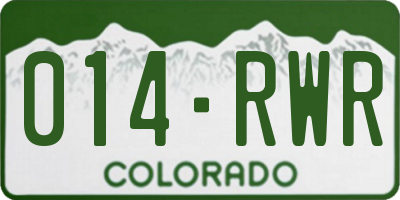 CO license plate 014RWR