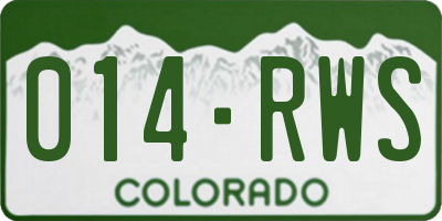 CO license plate 014RWS