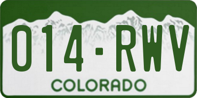 CO license plate 014RWV