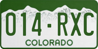 CO license plate 014RXC