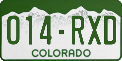 CO license plate 014RXD