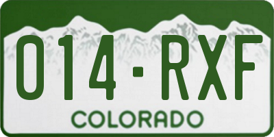 CO license plate 014RXF