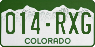 CO license plate 014RXG