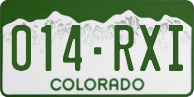 CO license plate 014RXI