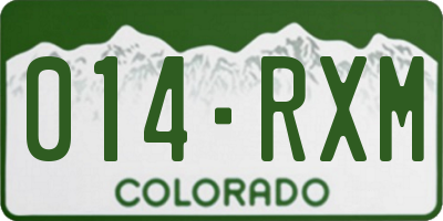 CO license plate 014RXM