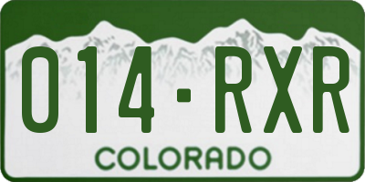 CO license plate 014RXR