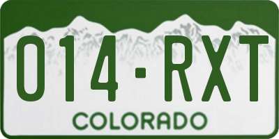 CO license plate 014RXT