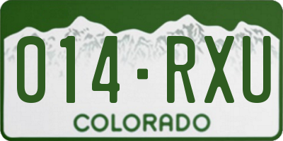 CO license plate 014RXU