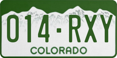 CO license plate 014RXY