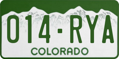 CO license plate 014RYA