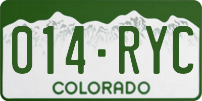CO license plate 014RYC