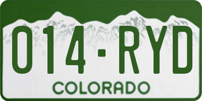 CO license plate 014RYD