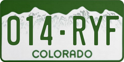 CO license plate 014RYF