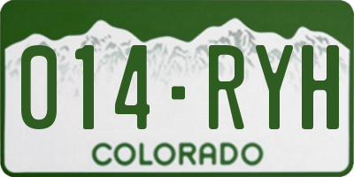 CO license plate 014RYH