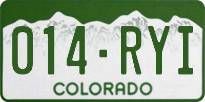 CO license plate 014RYI