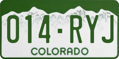 CO license plate 014RYJ