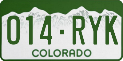 CO license plate 014RYK