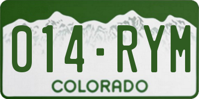 CO license plate 014RYM