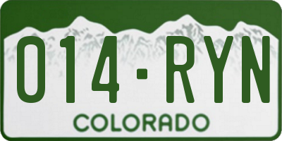 CO license plate 014RYN