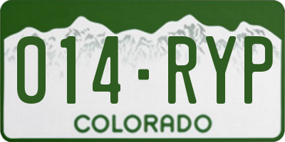 CO license plate 014RYP