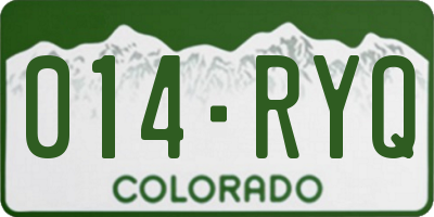 CO license plate 014RYQ