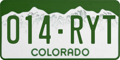 CO license plate 014RYT