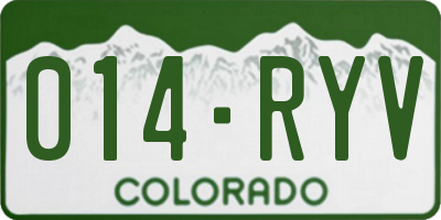 CO license plate 014RYV