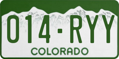 CO license plate 014RYY