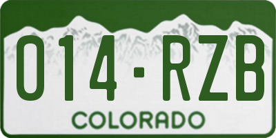 CO license plate 014RZB