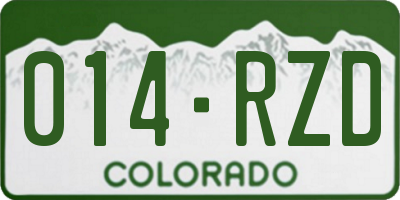 CO license plate 014RZD