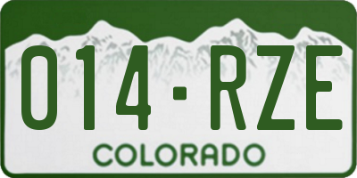 CO license plate 014RZE