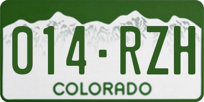 CO license plate 014RZH