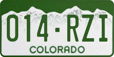 CO license plate 014RZI