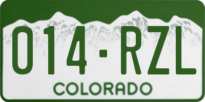 CO license plate 014RZL