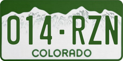 CO license plate 014RZN