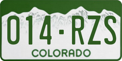 CO license plate 014RZS