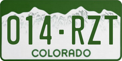 CO license plate 014RZT