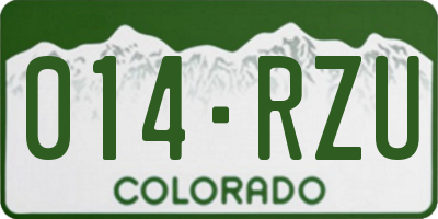 CO license plate 014RZU