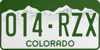 CO license plate 014RZX