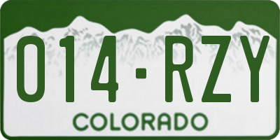 CO license plate 014RZY