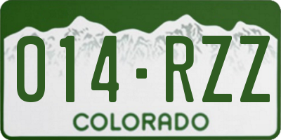 CO license plate 014RZZ