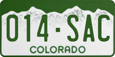 CO license plate 014SAC